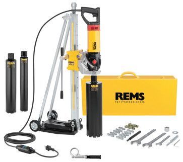 REMS Picus SR SET 62-82-132 TITAN Elektrische Diamant-Kernbohrmaschine mit Speed-Regulation & Bohrständer Titan / 3 Stück Bohrkronen online im Shop günstig kaufen