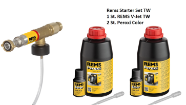 Rems Starter Set V-Jet TW  Desinfektionseinheit für Trinkwasserinstallationen + 2 Stück Peroxi Color online im Shop günstig kaufen